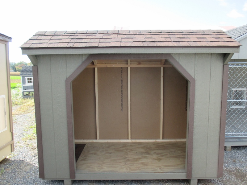 4x8 Firewood Shed, Buckskin siding, Charcoal Brown trim, Dark Brown roof, listed at $950, DISPLAY MODEL $905 Chester Springs